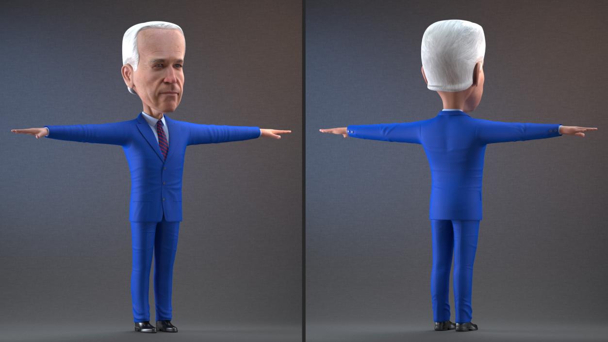 Cartoon Joe Biden T Pose 3D model