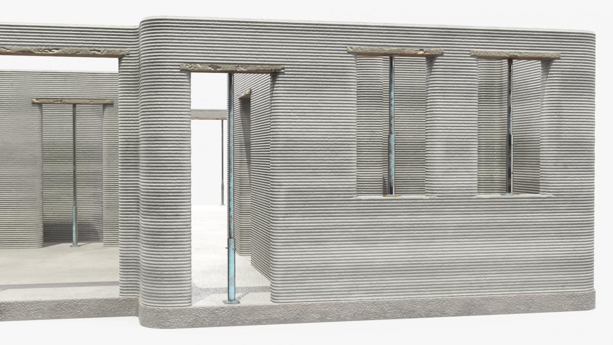 Printed Concrete House Structure 3D