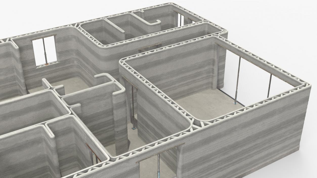 Printed Concrete House Structure 3D