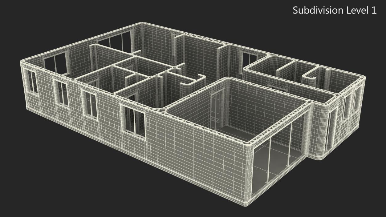 Printed Concrete House Structure 3D