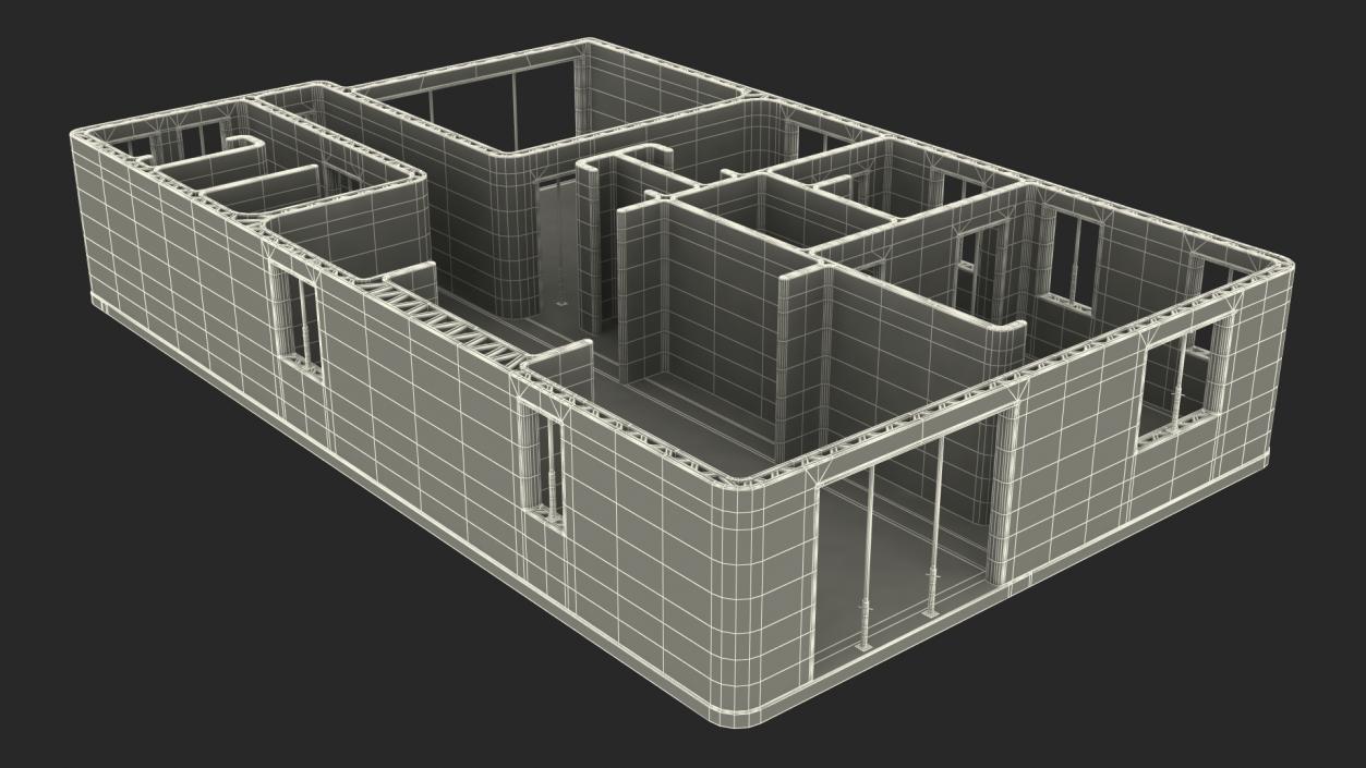 Printed Concrete House Structure 3D