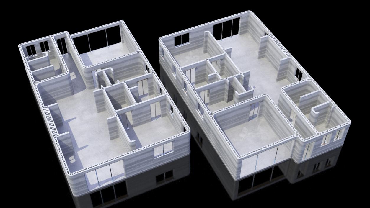 Printed Concrete House Structure 3D