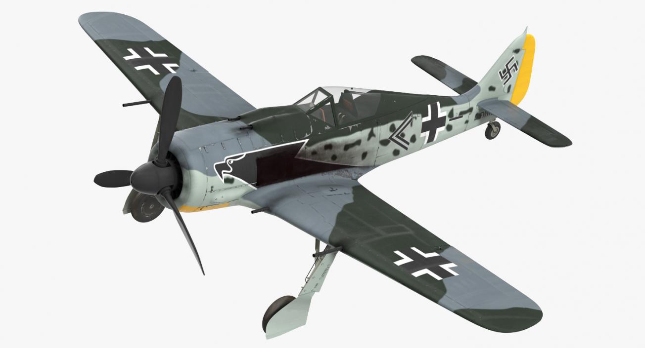 WWII Rigged Fighter Aircraft Collection 3D model