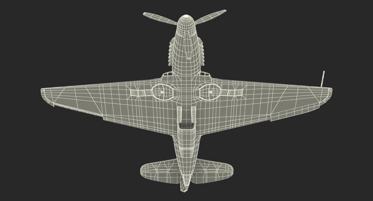 WWII Rigged Fighter Aircraft Collection 3D model