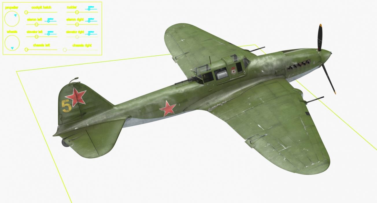 WWII Rigged Fighter Aircraft Collection 3D model