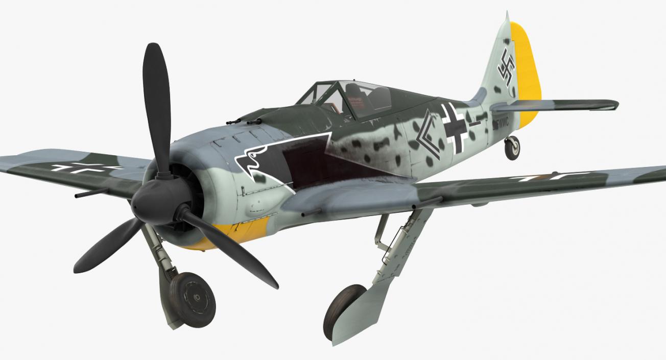 WWII Rigged Fighter Aircraft Collection 3D model