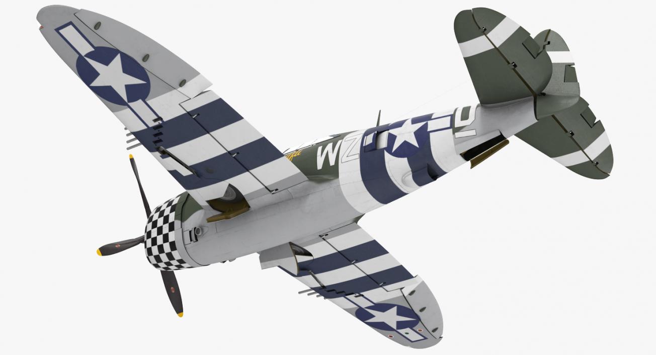 WWII Rigged Fighter Aircraft Collection 3D model