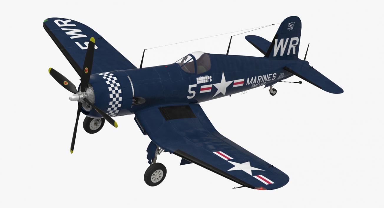 WWII Rigged Fighter Aircraft Collection 3D model