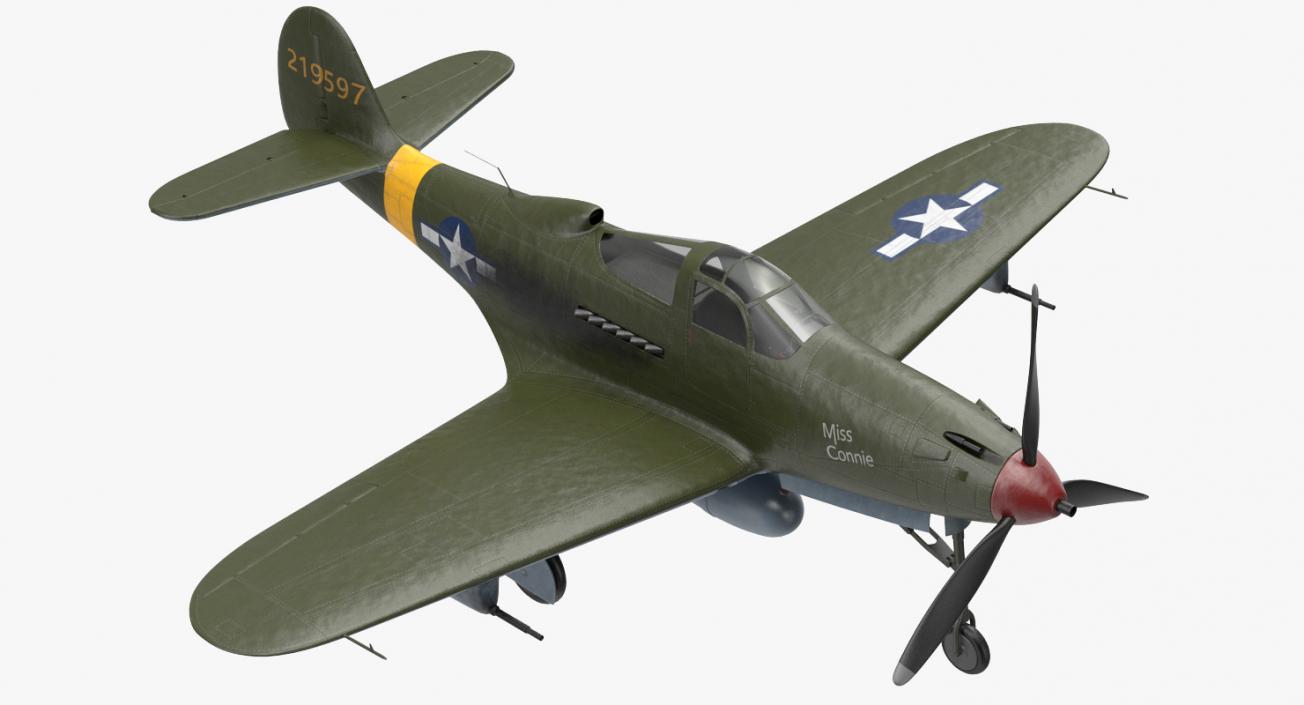 WWII Rigged Fighter Aircraft Collection 3D model