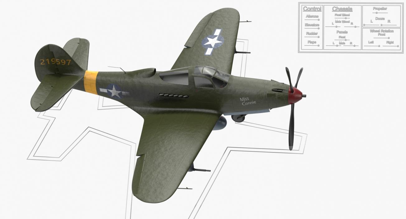 WWII Rigged Fighter Aircraft Collection 3D model