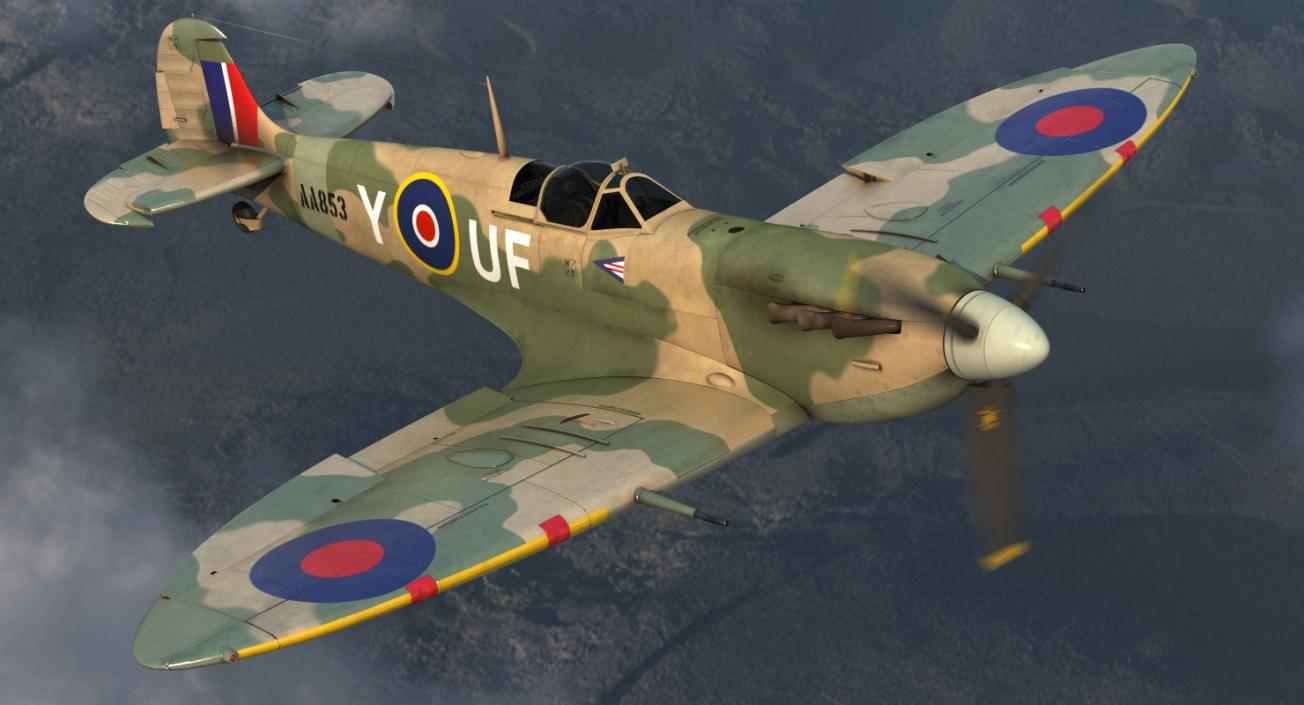 WWII Rigged Fighter Aircraft Collection 3D model