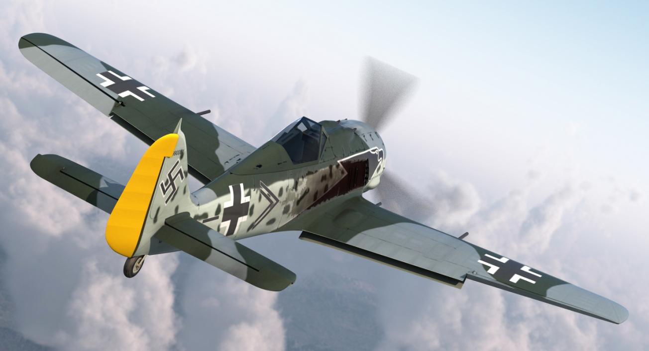 WWII Rigged Fighter Aircraft Collection 3D model