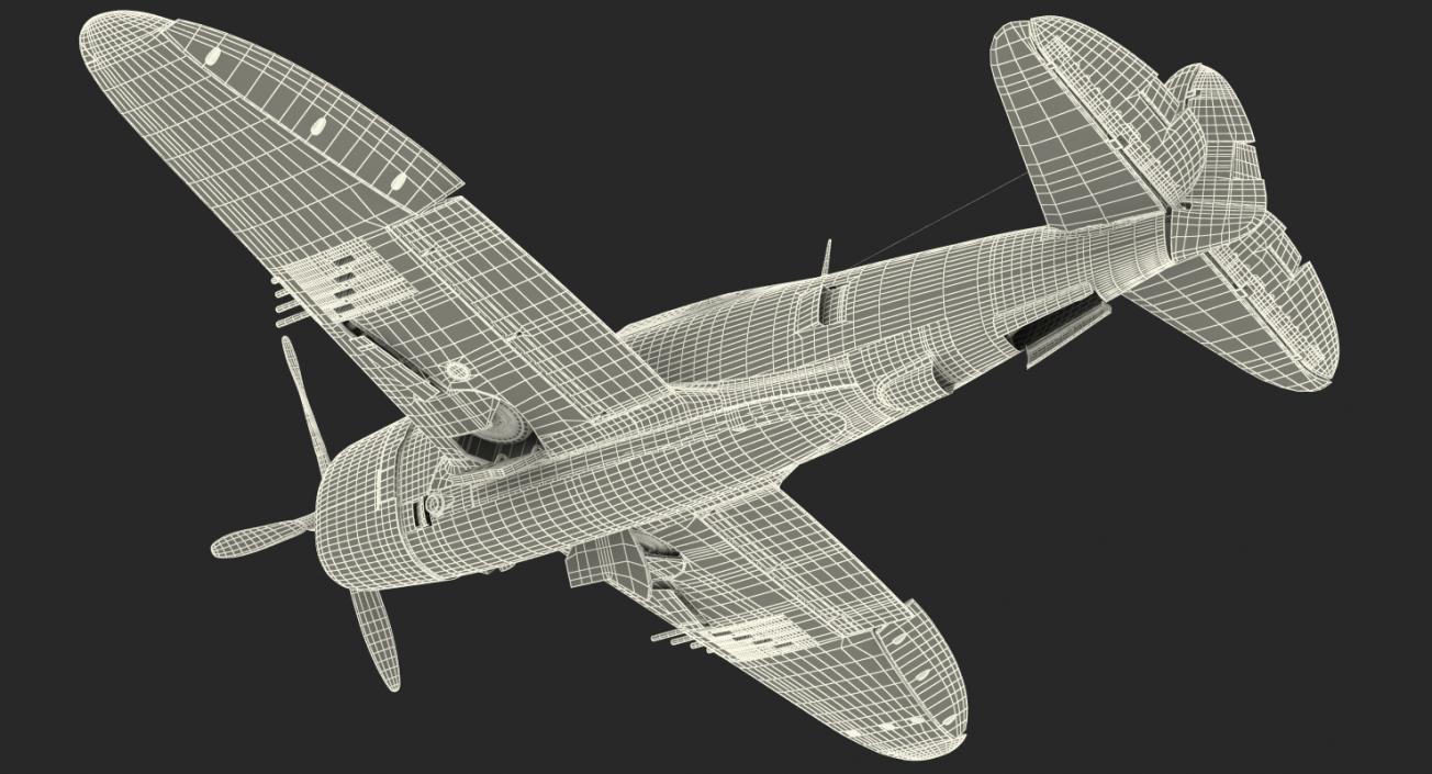 WWII Rigged Fighter Aircraft Collection 3D model