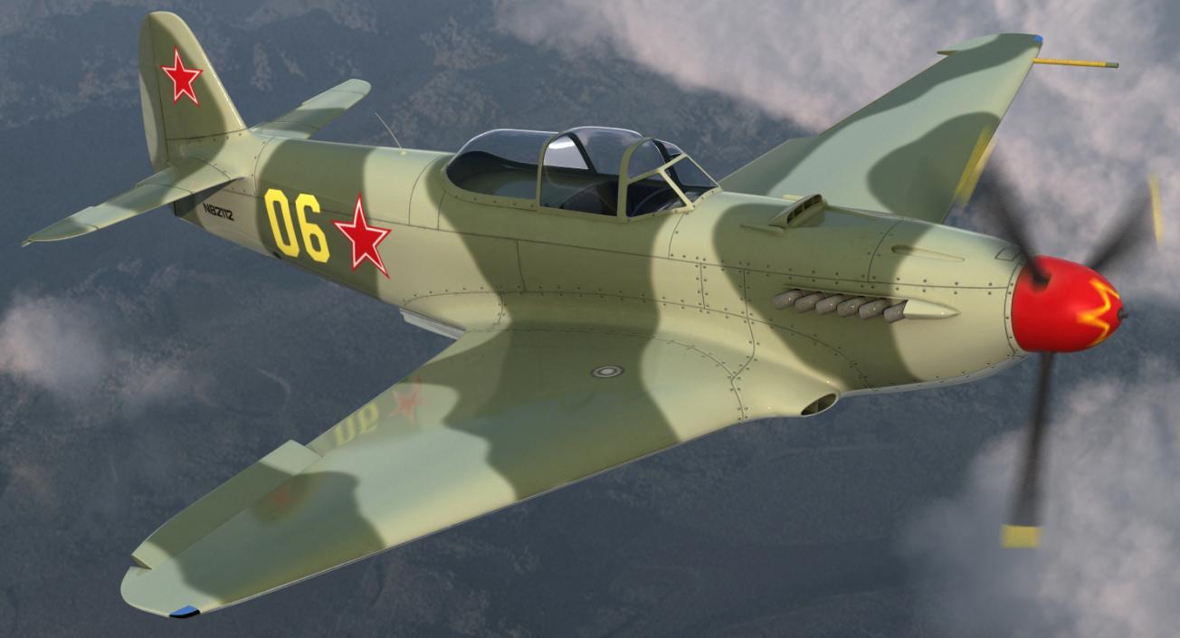 WWII Rigged Fighter Aircraft Collection 3D model