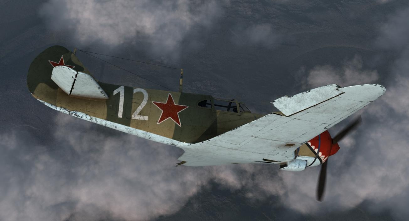 WWII Rigged Fighter Aircraft Collection 3D model