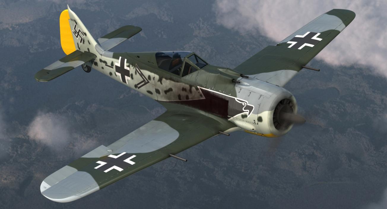 WWII Rigged Fighter Aircraft Collection 3D model