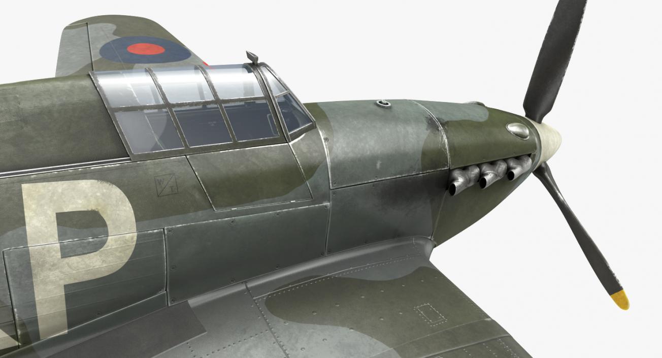 WWII Rigged Fighter Aircraft Collection 3D model