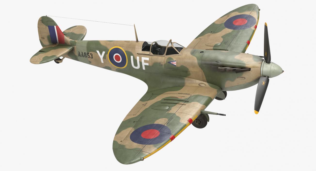 WWII Rigged Fighter Aircraft Collection 3D model