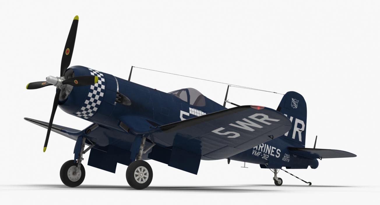 WWII Rigged Fighter Aircraft Collection 3D model