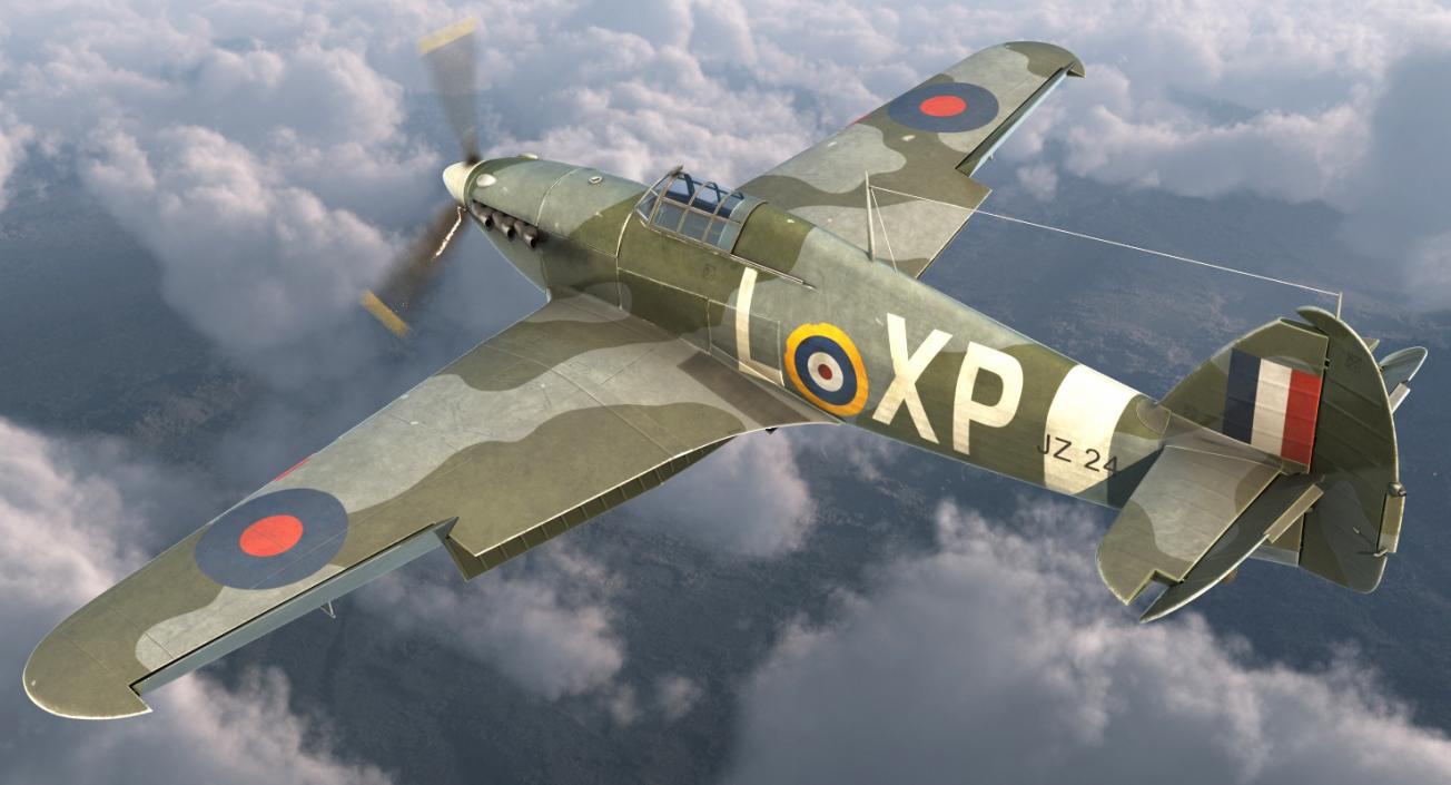 WWII Rigged Fighter Aircraft Collection 3D model