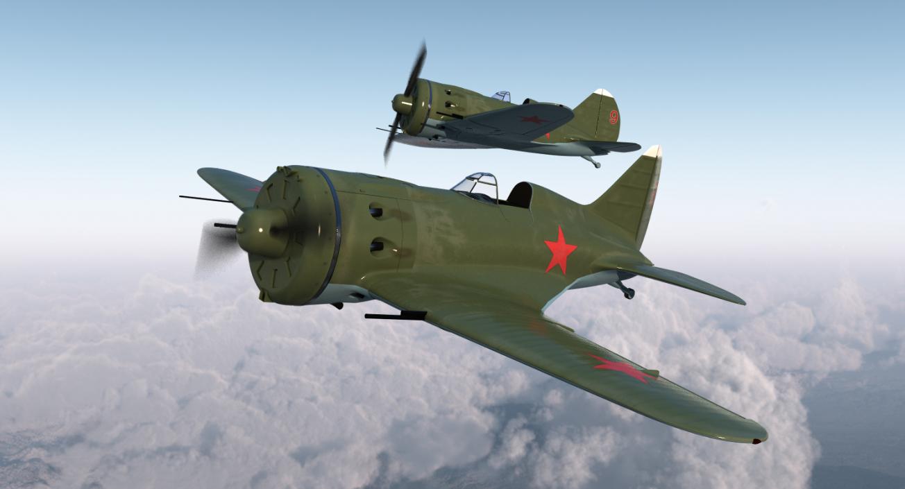 WWII Rigged Fighter Aircraft Collection 3D model