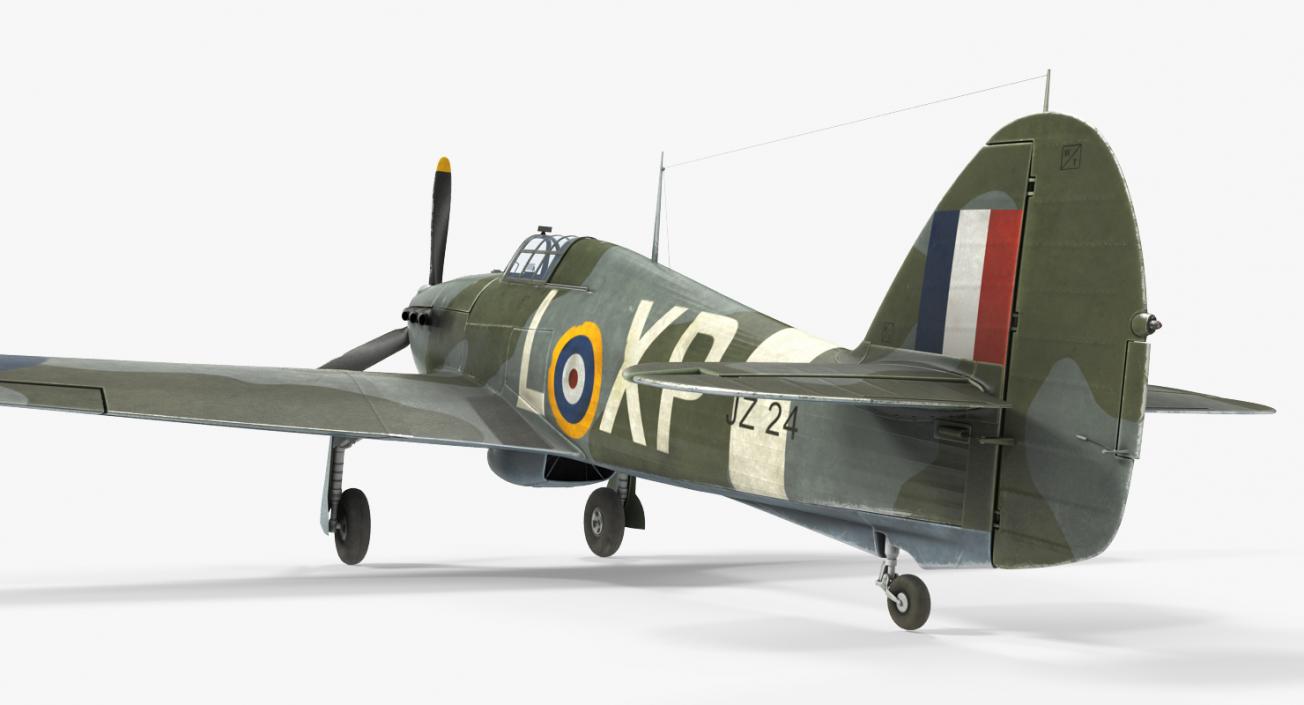 WWII Rigged Fighter Aircraft Collection 3D model