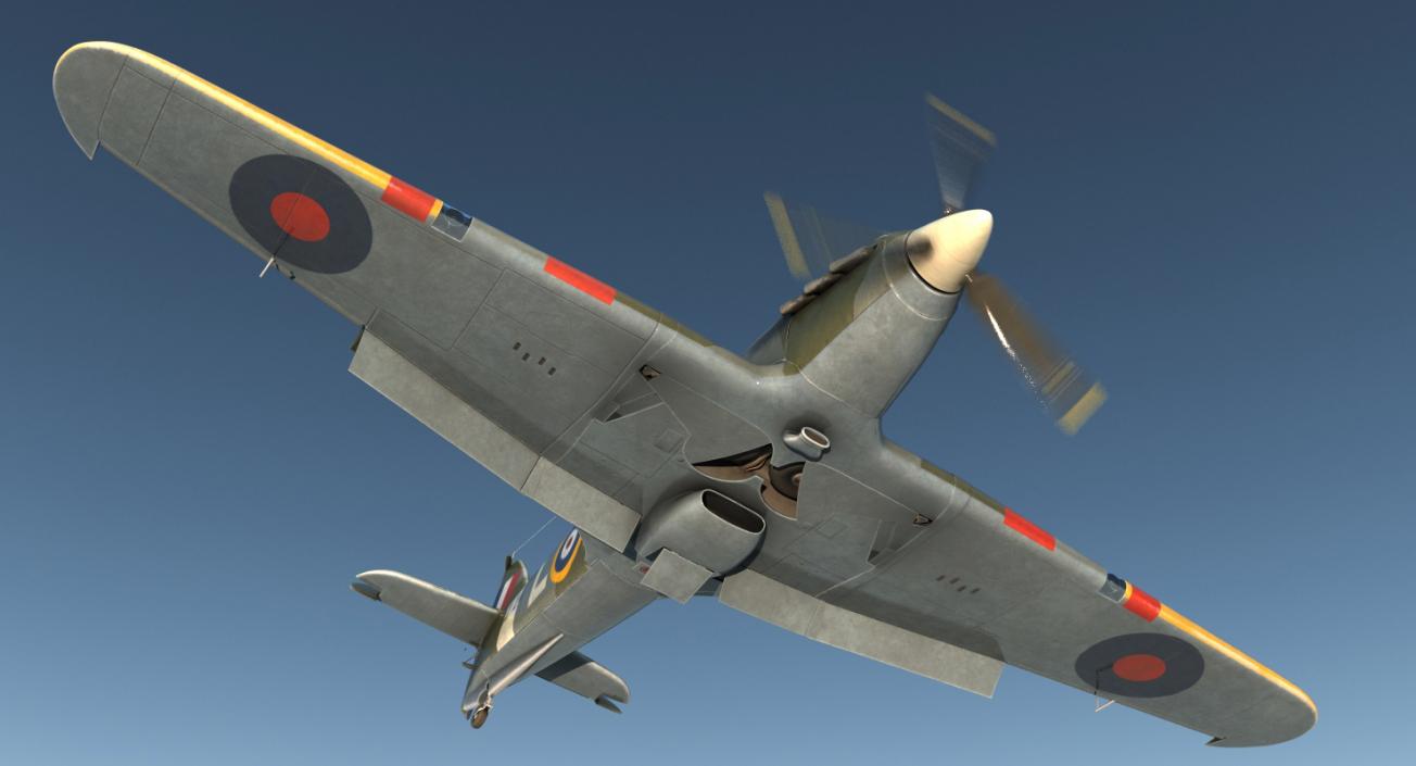 WWII Rigged Fighter Aircraft Collection 3D model