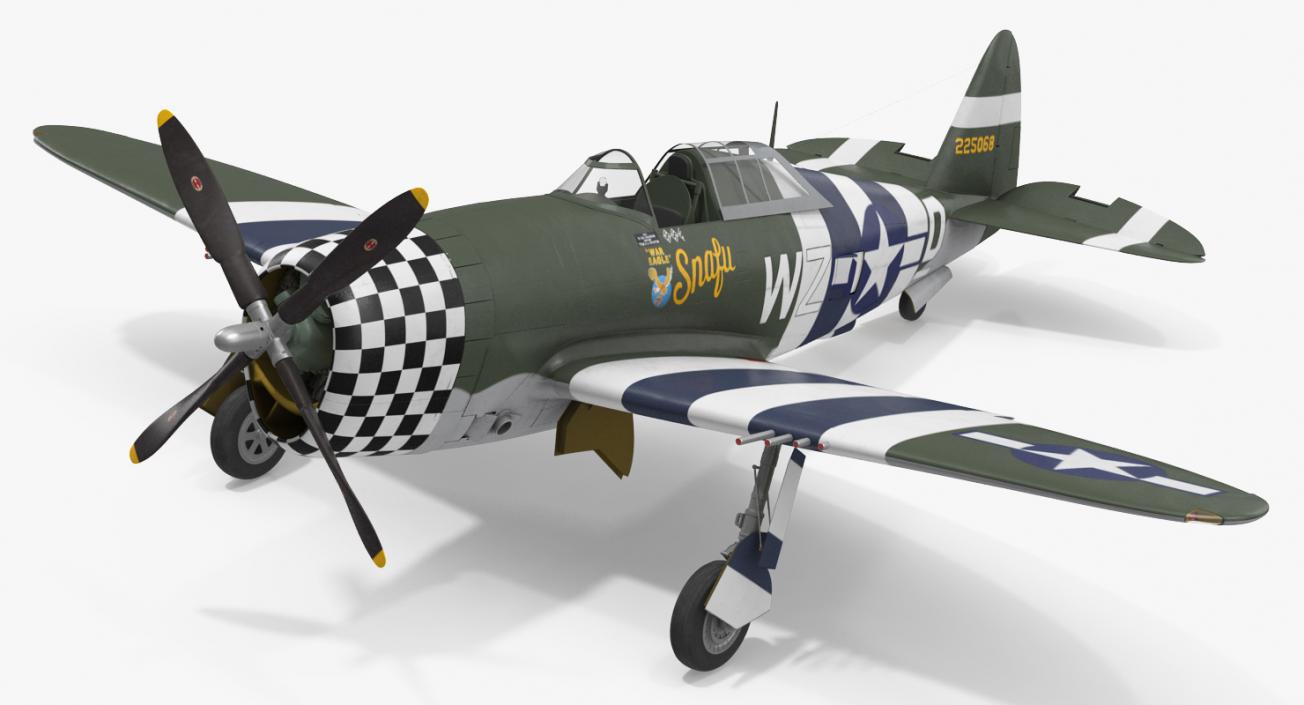 WWII Rigged Fighter Aircraft Collection 3D model