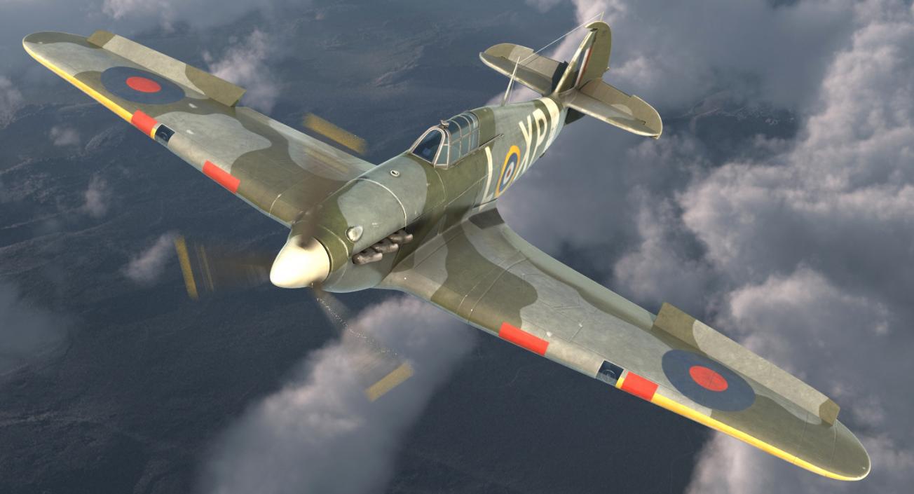 WWII Rigged Fighter Aircraft Collection 3D model