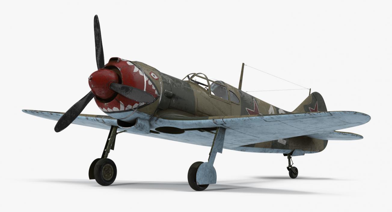 WWII Rigged Fighter Aircraft Collection 3D model