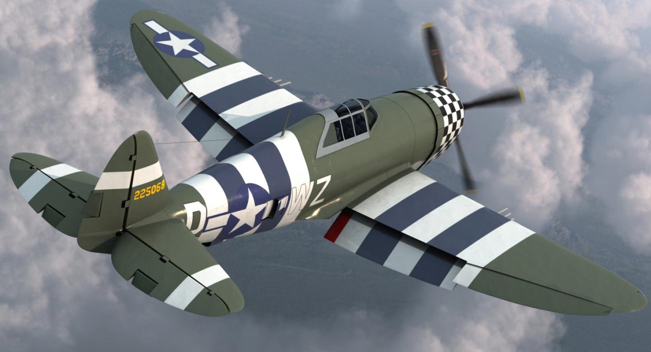 WWII Rigged Fighter Aircraft Collection 3D model