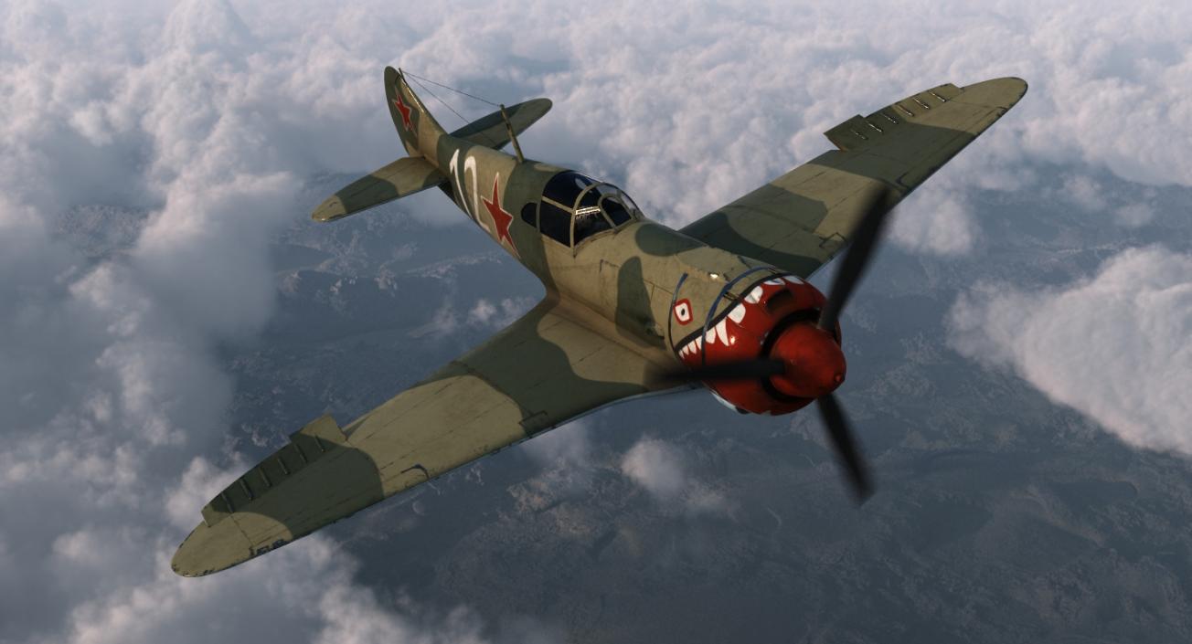 WWII Rigged Fighter Aircraft Collection 3D model