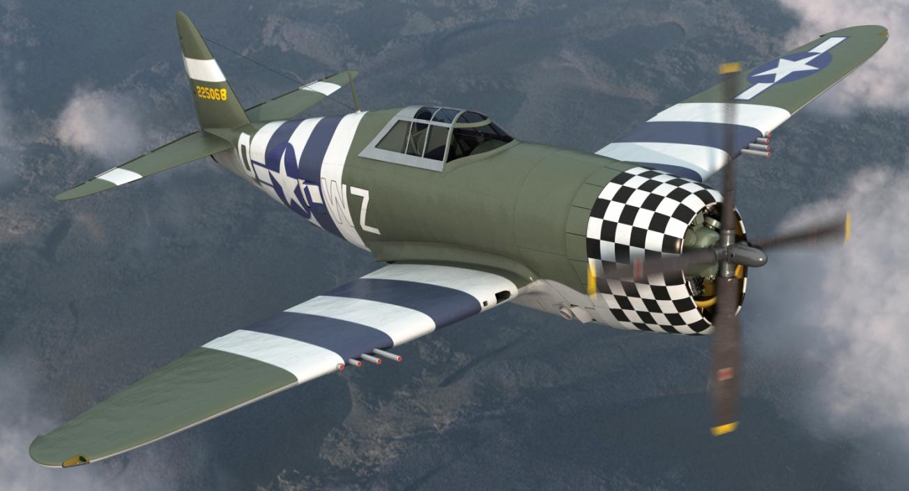 WWII Rigged Fighter Aircraft Collection 3D model