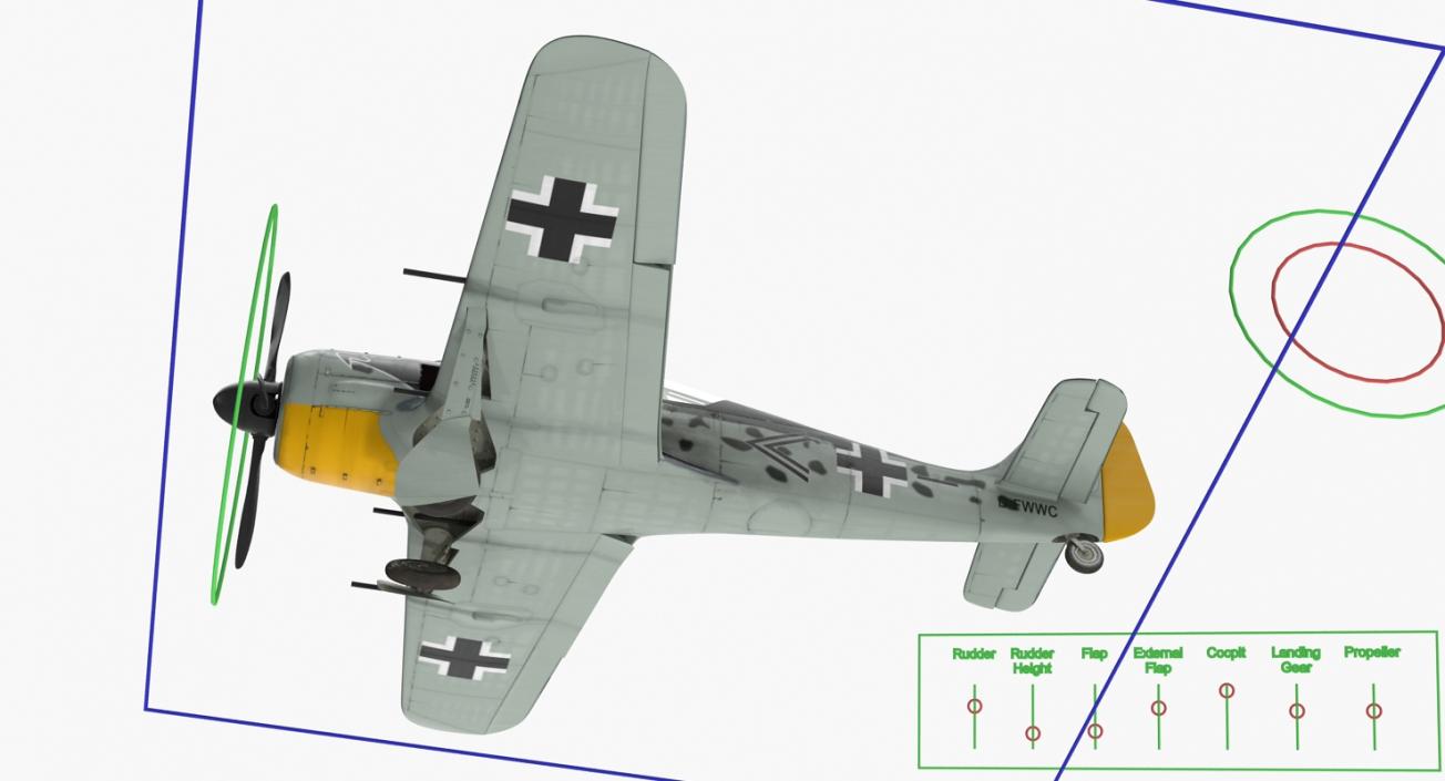 WWII Rigged Fighter Aircraft Collection 3D model