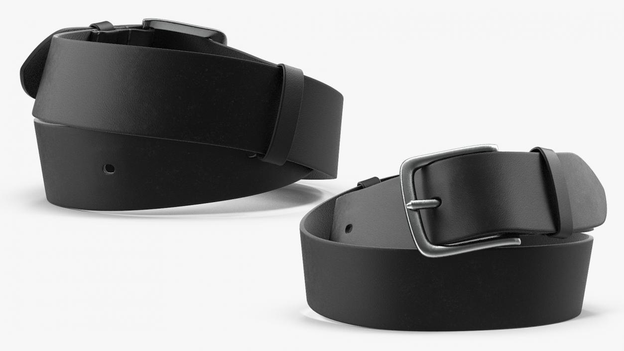 3D Black Leather Belt model