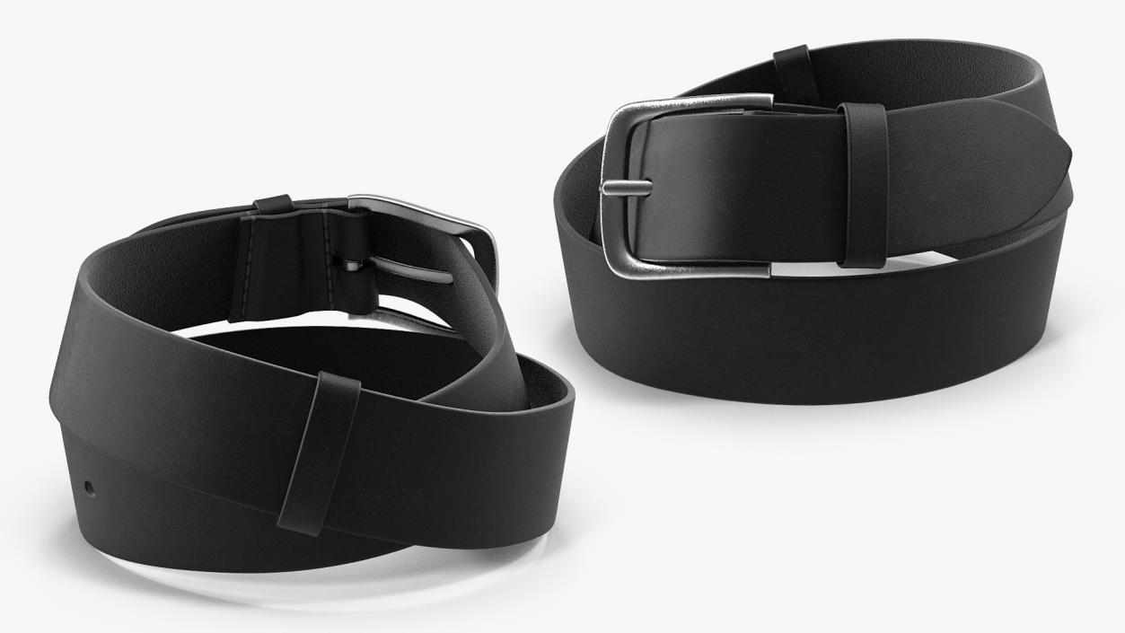 3D Black Leather Belt model