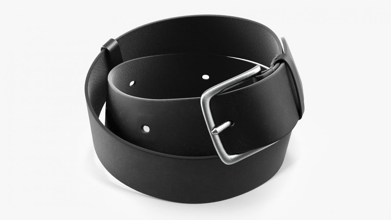 3D Black Leather Belt model