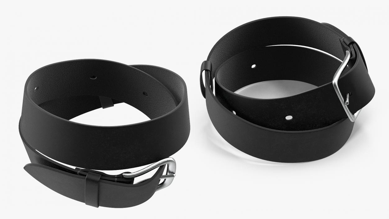 3D Black Leather Belt model