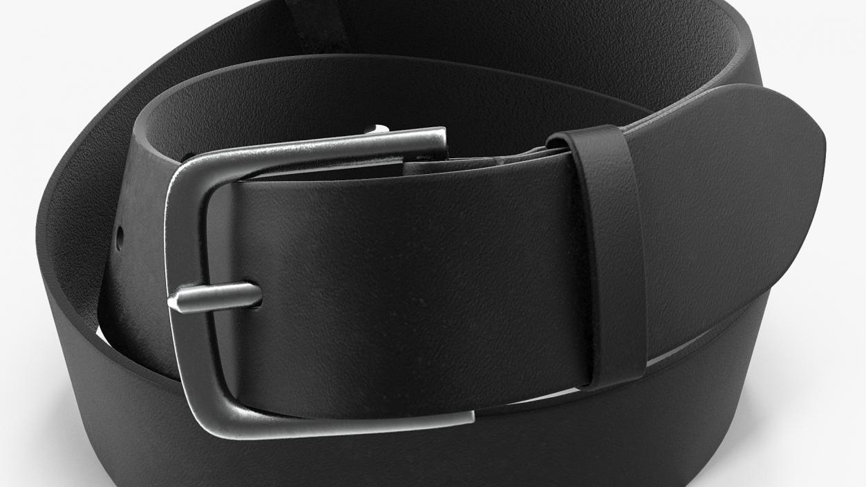 3D Black Leather Belt model