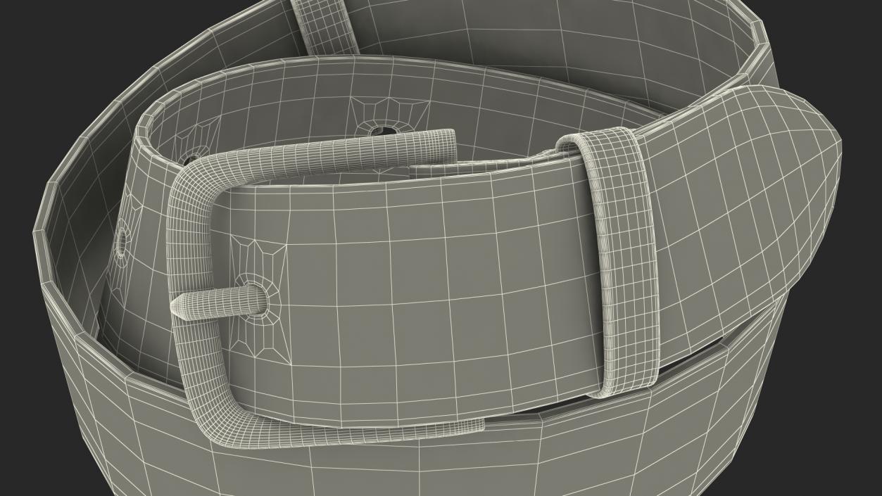 3D Black Leather Belt model