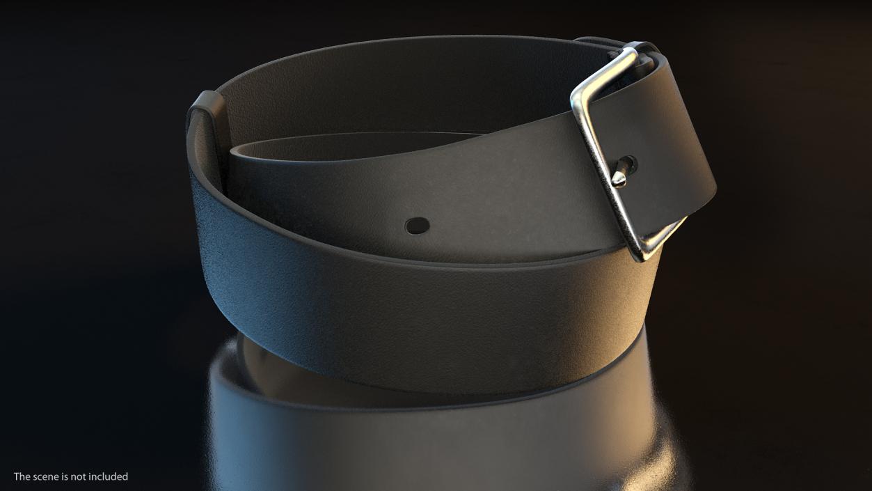 3D Black Leather Belt model