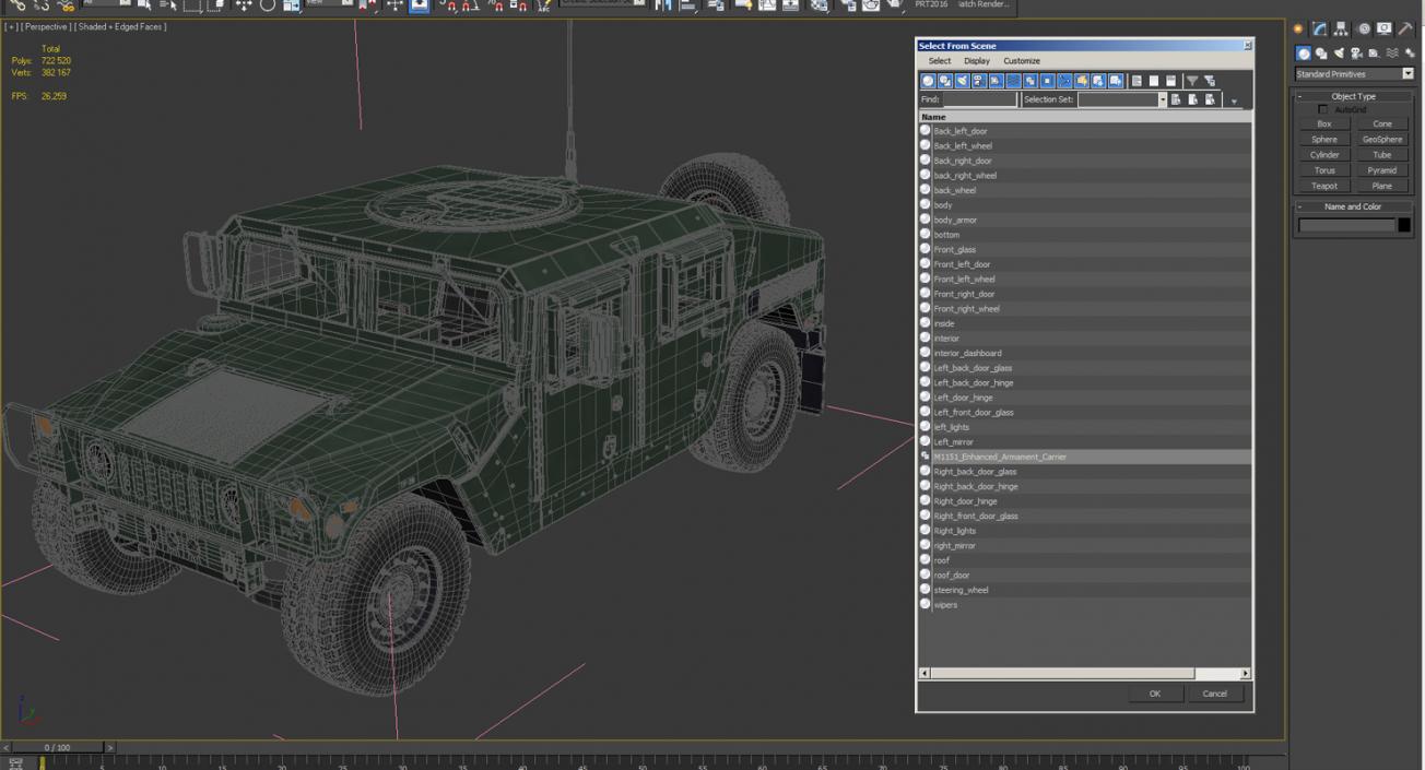 3D Humvee M1151 Simple Interior model