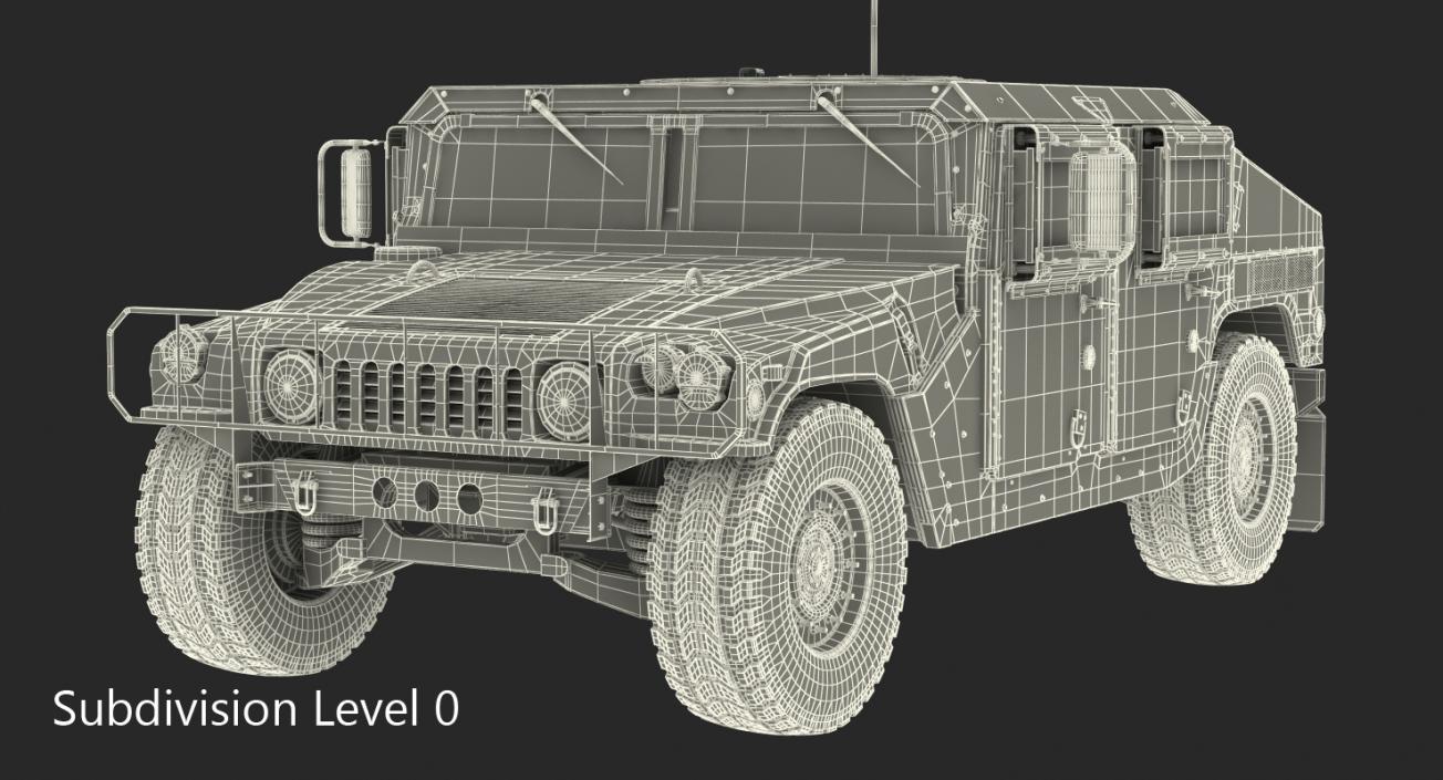 3D Humvee M1151 Simple Interior model