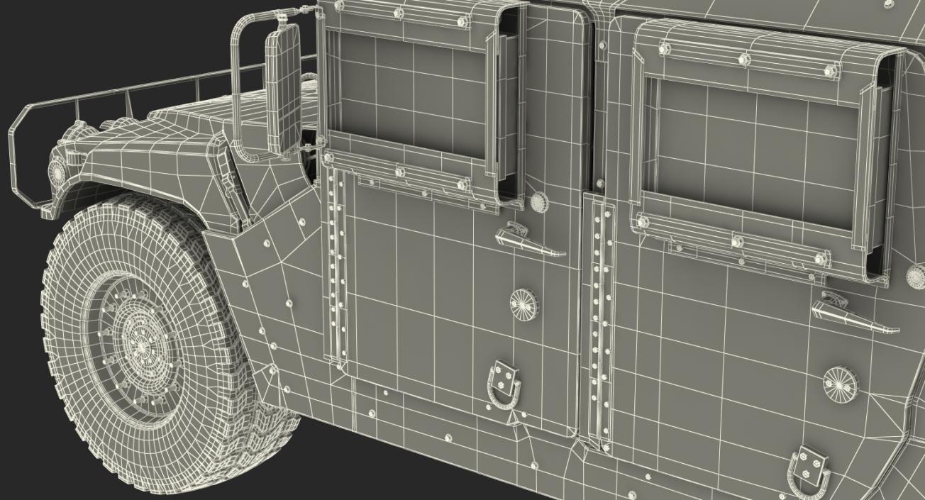 3D Humvee M1151 Simple Interior model