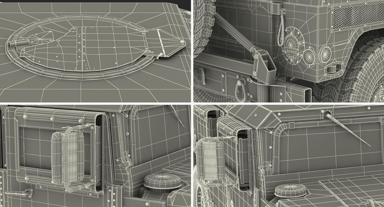 3D Humvee M1151 Simple Interior model