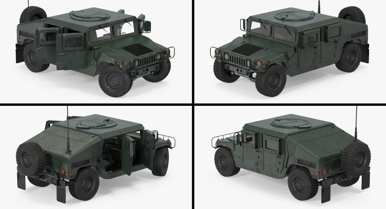 3D Humvee M1151 Simple Interior model