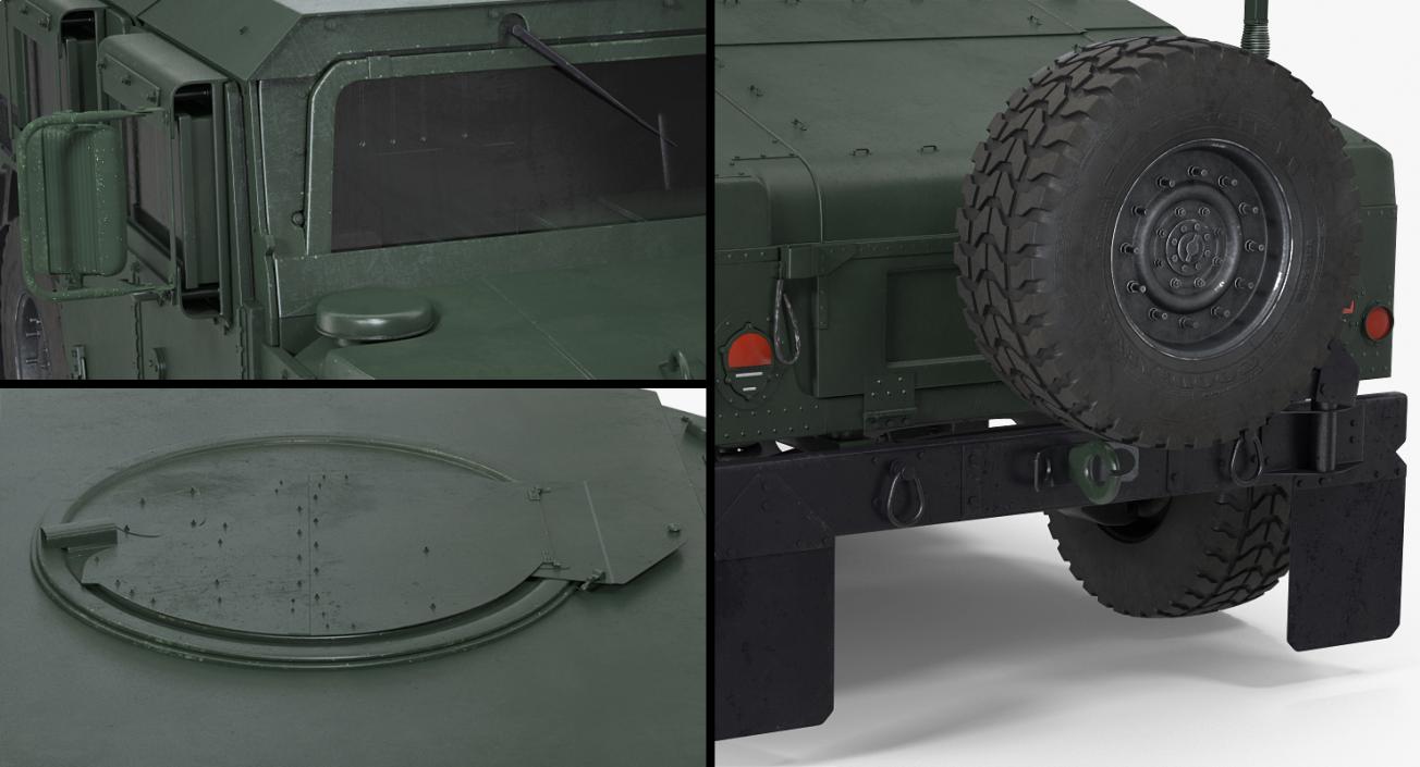 3D Humvee M1151 Simple Interior model