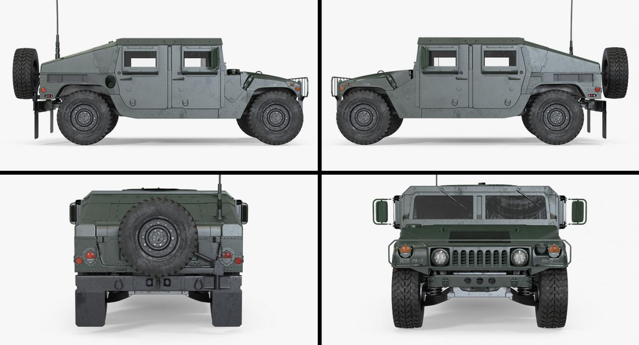 3D Humvee M1151 Simple Interior model