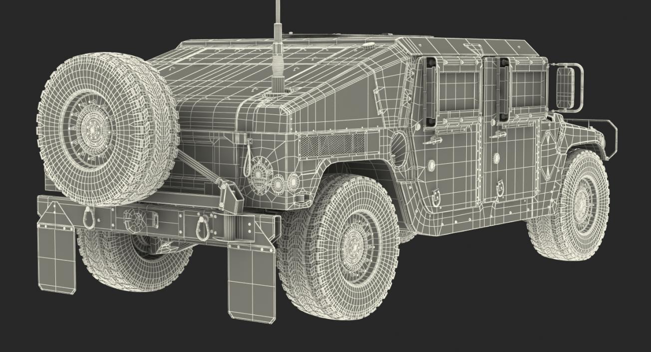 3D Humvee M1151 Simple Interior model