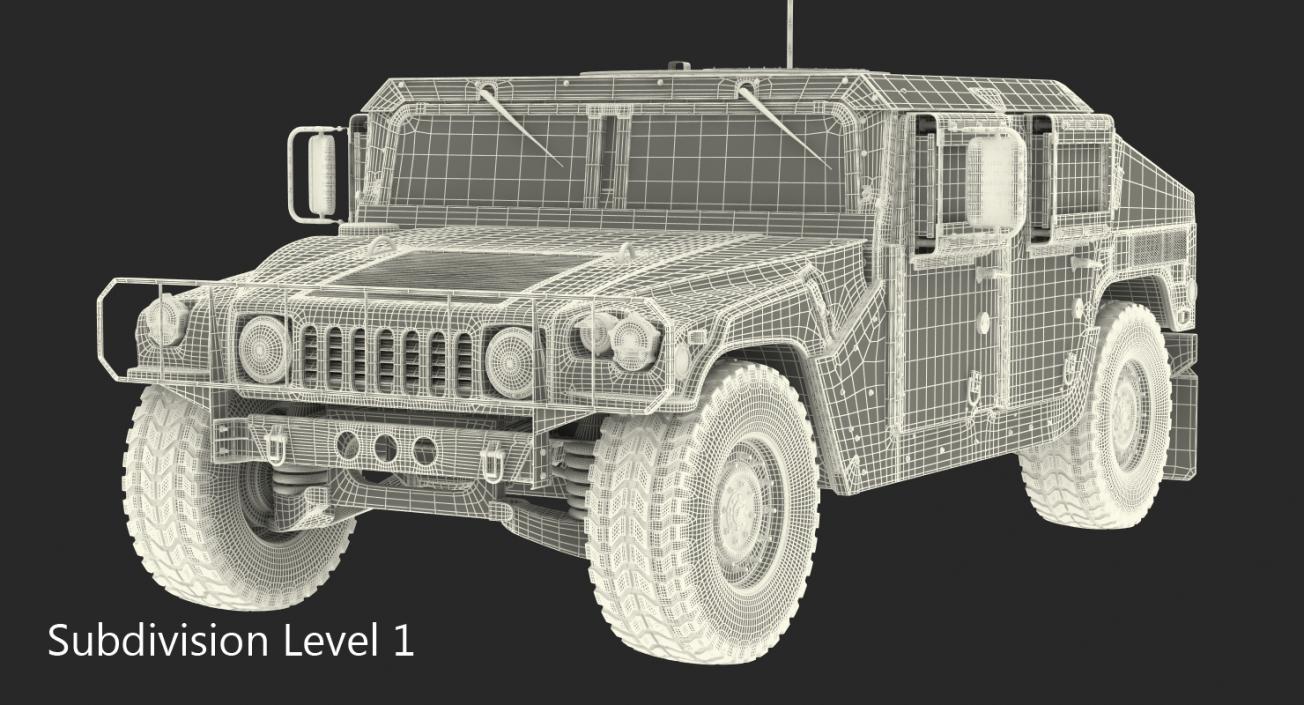 3D Humvee M1151 Simple Interior model